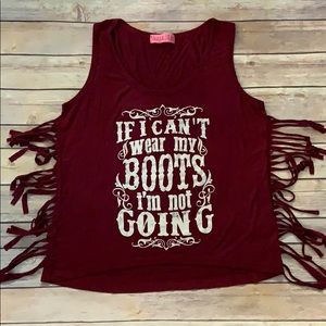 Sugar High Fringed Tank Top
